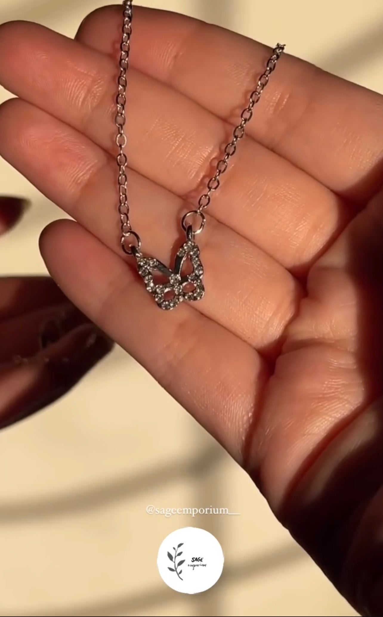 SILVER BUTTERFLY PENDANT